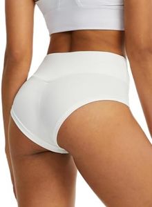 Booty Shorts for Women High Waist Butt Lifting Spandex Biker Yoga Gym Dance Hot Sexy Pants Rave Outfits, Pure White, Small