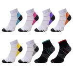 Meowoo 8Pairs Compression Socks for Women & Men, Plantar Fasciitis Socks, Ankle Compression Socks Women, Low Cut Compression Foot Socks for Athletic Sports, Running, Travel, S/M