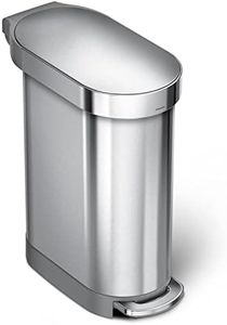 simplehuman 45 Liter / 12 Gallon Slim Hands-Free Kitchen Step Trash Can, Brushed Stainless Steel