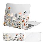 MOSISO Compatible with MacBook Air 13 inch Case 2022 2021 2020 2019 2018 A2337 M1 A2179 A1932 Retina Display Touch ID,Plastic Garden Flowers Hard Shell Case&Keyboard Cover&Screen Protector,Transparent