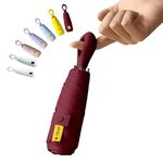 BRIGATTES Umbrella for women,Travel Umbrella - Mini Folding Compact Umbrella with Case, 6 Ribs Lightweight Portable Umbrella, Small Sun&Rain Pocket Umbrella for Girls and Women (Maroon)