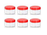 Sunpet J0050 50ml Small Plastic Food Storage Canisters, Red (Pack of 6)