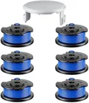 8 Pcs AC14RL3A Replacement Weed Wacker String for Ryobi One+, 0.065" Diameter String Trimmer Refill, and AC14HCA Cover Cap Compatible with Ryobi 18v, 24v, and 40v Cordless Trimmers(6 Spools+2 Caps)