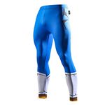 Nessfit Mens Compression Superhero Tights Pro Base Layer Leggings Gym Long Running Thermal Workout Pants (Large, Superhero 12)