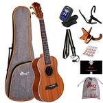 Winzz Tenor Ukulele 26 Inch for Adults Beginners, Mahogany Wooden Ukulele Starter Kit with Stand and Capo