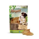 Norpur Pig Ears All-Natural Dog Treats (10-Count) Canadian Made, Slow-Roasted, Oven-Baked, Boneless | Promote Healthy, Shiny Coats | Help Clean Teeth, Prevent Bad Breath