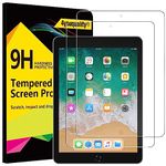 4youquality [2-Pack Screen Protector for iPad 9.7-Inch (6th/5th Generation, 2018/2017 Model), iPad Air 1, iPad Air 2, iPad Pro 9.7-Inch, 9H Tempered Glass Film, Anti-Scratch, Impact-Resistant