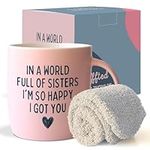 Triple Gifffted Sisters Gifts from Sister and Brother - Best Sister Ever Coffee Mug, Sister Gift Idea for Christmas, Women's Birthday, Rakhi, Valentines, Mothers Day Mugs, Ceramic Cup, 380 ML