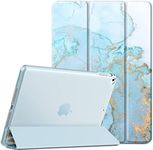 EasyAcc Case for iPad 9.7 inch 6th Generation/ 5th Generation(NOT for iPad Air 5th Gen)/iPad Air 2 / iPad Air Protective Cover, Auto Sleep Wake Hard PC Case for iPad 9.7 2018 2017, Blue Marble