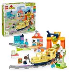 LEGO DUPLO Big Interactive Community Train Set - Toddler Learning Toys for 3+ Year Old Boys & Girls - incl. a Push&Go Train Toy with Sounds and Lights, plus 16 Track Pieces & 4 Figures - 10428