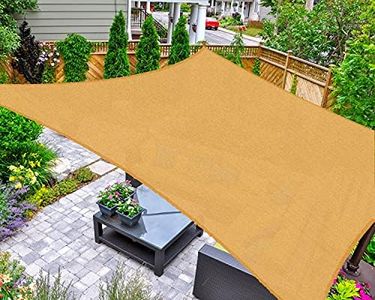 AsterOutdoor Sun Shade Sail Rectangle 6' x 10' UV Block Canopy for Patio Backyard Lawn Garden Outdoor Activities, Sand