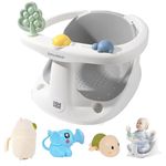 Bebamour Baby Bath Seat for 6+ Months with Non-Slip Chair, Toys & Water Jug