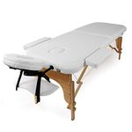 WilTec Massage Table Beauty Salon therapy couch Spa Bed portable folding 2 zone white