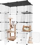 Large Cat Cage,4-Tier Catio Outdoor Cat Enclosure,DIY Cat Kennel,Cat Cages Indoor and Outdoor for 1-3 Cats