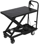 Garvee Hydraulic Lift Table Cart, 500lbs Capacity 28.4" Lifting Height, Manual Single Scissor Lift Table with Non-Slip Pad, Elevating Hydraulic Cart for Material Handling and Transportation, Black