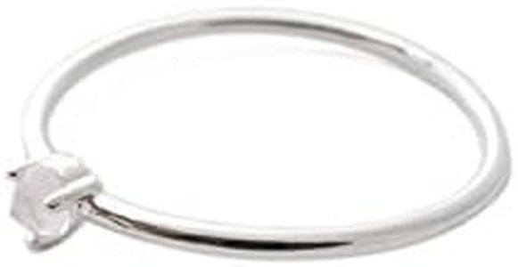 HONEYCAT Rose Quartz Crystal Point Ring in Sterling Silver Plate | Minimalist, Delicate Jewelry (Silver 8)