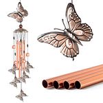 Wind Chimes Outdoor Clearance, Butterflies Aluminum Tube Wind Chime with S Hook,Patio Garden Decor, Housewarming Gift. (Butterflies)