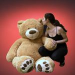 Big Plush Giant Teddy Bear 5 Feet Tall (60 inches) Tan Color Soft Smiling Big Teddybear - Premium Quality - Ships in Big Box That is Not Vacuum Packed