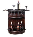 The Attic Provo Bar Cabinet|Hard and Soft Drinks Bar Storage Cabinet|Round Bar for Home|Walnut