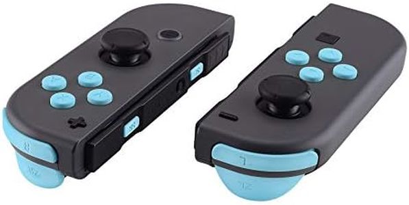 eXtremeRate DIY Full Set Buttons for Nintendo Switch & Switch OLED, Custom Replacement Buttons for JoyCon, ABXY Direction Keys SR SL L R ZR ZL + - Home Capture Trigger Buttons Springs - Heaven Blue