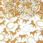 800 Pieces Horseshoe Confetti Horse Confetti Decorations Horse Party Confetti Accessories Animal Glitter Confetti for Birthday, Derby Day Party, Baby Shower, Cowboy Party Supplies