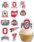 Ohio State Cupcake Toppers (24 Pieces) Ohio State University Party Supplies for OSU Buckeyes Football Tailgating, Birthday Gift, Graduation Party Decorations (Ohio State Buckeyes)