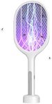 Life'bea Electric Fly Swatter Racket, Mosiller 2 in 1 Smart Bug Zapper with USB Rechargeable Base, 2000 mah,Powerful Mosquitoes Trap Lamp & Fly Killer for Home, Bedroom, Patio