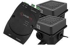 Linortek Netbell-2-2Buz TCP/IP Web-based Timed Alert System Break Buzzer Kit with Two Federal Signal 350-024-30 Vibratone Horns for Factory / Warehouse Automatic Break Time Buzzer System with Up to 500 Schedules POE Enabled