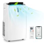 COSTWAY Portable Air Conditioner, 14000 BTU 4 in 1 AC Unit with Cool, Fan, Heat & Dehumidifier, Alexa Voice-Enabled Air Cooler with WiFi Smart App Control, LED Display, 24H Timer, Cools up to 700 Sq. Ft(14000BTU with heat)