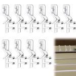 10PCS Valance Clips Transparent Plastic Window Blind Clips Hidden Channel 1.87Inch Valance Blind Clips for Horizontal Mini Wood Blinds Retainer Holder for The Valance with a Groove in The Back