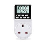 ORIDGET 24 Hour Digital Electric Timer Plug Socket UK with Countdown and On-Off Repeat Cycle Timer for Lights and Home Appliances, 13A / 240V