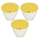 Plantex Knobs for Drawer/Drawer Knobs/Knobs for Cabinets/Pull-Push Knobs for Kitchen/Bedroom Drawer - Pack of 3 (Gold & White)