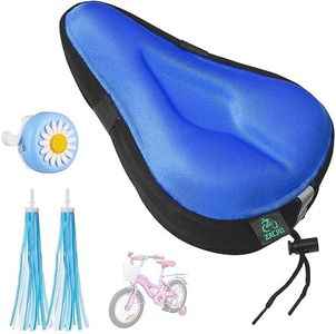 Zacro Gel Kids Bike Seat Cushion Cover for Boys & Girls, Anti-Slip Bike Seat Cover for Toddler, Breathable & Extra Soft Memory Foam Child Bicycle Saddle Padded with Reflective Strip, 9"x6"