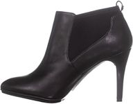 Alfani Womens Steviee Leather Almond Toe Booties Black 8.5 Medium (B,M)