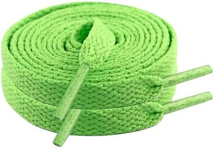 Vamelia 2 Pairs Flat Shoelace for Sneakers Sport Shoes in 6 length, Apple Green, 62.9inches（160CM）