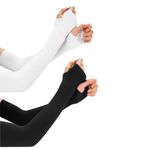Andiker 2 Pairs Cooling Arm Sleeves for Women and Men, Sun UV Protection Breathable Arm Sleeves, Compression Outdoor Sports Sleeves to Cover for Cycling Hiking