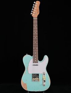 KGD Relic electric guitar, mahogany body, carbonized maple neck, rosewood fretboard, 6-string solidbody electric guitar, S-S pickupsbrass barrel saddle bridge