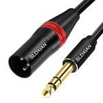 SLDXIAN 6.35mm TRS to XLR Male, XLR Male to 1/4 Inch Jack TRS Cable for Speakers, Mixer, Audio Sound Consoles, Power Amplifier (2Meter, Male)