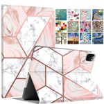 DuraSafe Cases for iPad Pro 11 inch 4 3 2 Generation Printed Cover A2759 A2761 A2762 A2377 MNXE3HN/A MNXD3HN/A A2435 MNXG3HN/A MNXF3HN/A MNXJ3HN/A MNXH3HN/A MNXN3HN/A MP553HN/A A2228 - Marble Pink