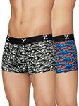 XYXX Men's Modal Relaxed Trunks (Pack of 2) (XYTRNK2PCKN213L_White+Blue_L)