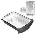 BBQ Future Grease Tray & Aluminum Drip Pans for Charbroil Big Easy Oil-Less Turkey Fryer Accessories, Replacement for Char-Broil 2425514W12, Grease Catcher with 10 Pack Disposable Foil Liners