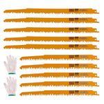 10-Piece Reciprocating Saw Blades Set, 9 inch 5 Pack and 12inch 5 Pack reciprocating Saw Blades Pruning, 5TPI Wood Cutting Set Compatible with De-Walt, Milwaukee Sawzall Saw, Makita