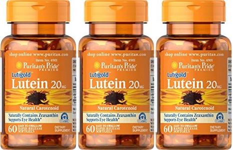 Puritan's Pride 3-Pack of Lutigold Lutein 20mg 60 Softgels (180 Total)