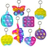 Party Propz Pop It Pop Keychain - 6 Pcs Assorted Key Chains for Kids Return Gifts | Return Gifts for Birthday Party for Kids | Pop it Keychain Fidget Toys Kids | Bubble Key Ring Kids | Pop it Key ring