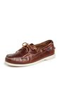 Sebago Portland Waxed Boat Shoes - Handsewn Waxed Leather Moccasins with Leather Sock Lining and Non-Marking, Slip-Resistant Rubber Outsoles, Brown, 8 UK