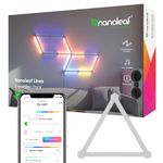 Nanoleaf Lines WiFi Smart RGBW 16M+ Color LED Dimmable Gaming and Home Decor Wall Lights Expansion Pack (3 LED Light Lines) (60 Degree Expansion-3 Pack)