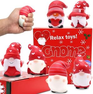 JOINBO 6 Pack Christmas Gnomes Squishies Toys Slow Rising Stress Relief Super Soft Squeeze Kawaii Cute Christmas for Kids,Boys,Girls