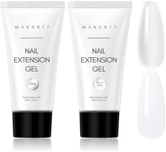 Makartt Poly Nail Gel Set - 2pcs 100ml Builder Gel Nail Enhancement Gel Nail Extension kit for 3D Nail Art Salon DIY at Home - Clear&White