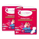 everteen Period Care XXL Soft Neem-Safflower Sanitary Pads for Women - 80 Pads, Rash Free, Anti Tan, Skin Friendly, Double Wing Shape, Advanced Leak Protection, XX Large, 320mm - 2 Pack (40 Pads Each, 320mm)