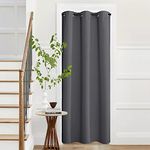 NICETOWN Blackout Doorway Curtains Privacy, Grommet Closet Curtain for Bedroom, W42 x L95 Inch Solid Temporary Door Cover Curtains, Room Divider Window Curtain Drape, 1 Panel, Grey